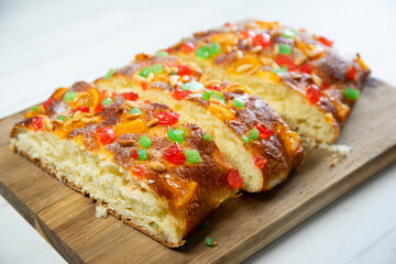 Coca Sant Juan traditional catalan dessert.