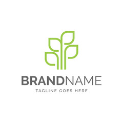 logo of modern abstract plant lines