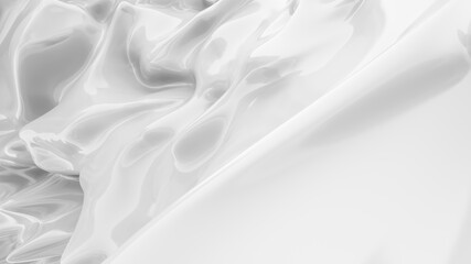 White smooth glossy abstract elegant liquid background. White lava, cream, latex, lacquer, varnish wave.