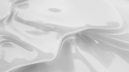White smooth glossy abstract elegant liquid background. White lava, cream, latex, lacquer, varnish wave.