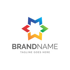 Obraz premium logo of modern abstract hexagonal star