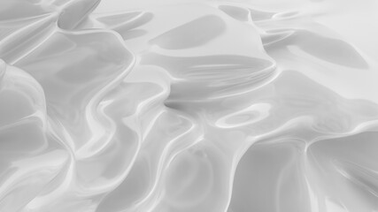 Obraz premium White smooth glossy abstract elegant liquid background. White lava, cream, latex, lacquer, varnish wave.