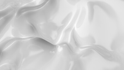 White smooth glossy abstract elegant liquid background. White lava, cream, latex, lacquer, varnish wave.