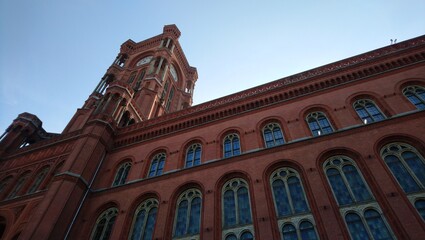 Red town hall in Berlin city in Germany