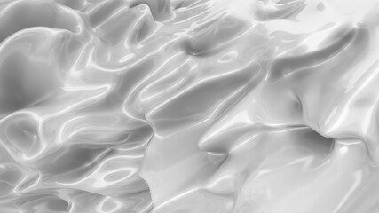 Obraz premium White smooth glossy abstract elegant liquid background. White lava, cream, latex, lacquer, varnish wave.