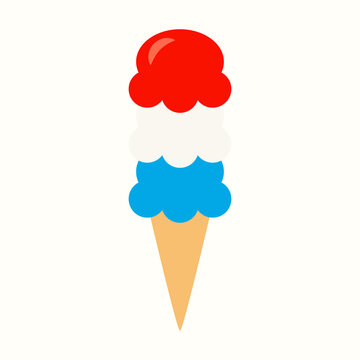 4th July cone popsicle icon. Clipart image isolated on white background
