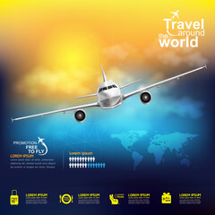 Airline Vector Concept Travel around the World