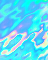 Holographic pastel neon aqua menthe cyan color surface with iridescent abstract effect.