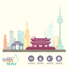 Obraz premium Korea Travel Vector Concept Promotion Travel around the World