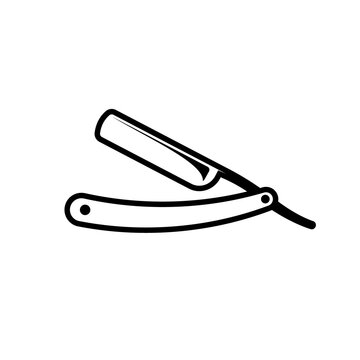 Straight razor outline icon. Clipart image isolated on white background