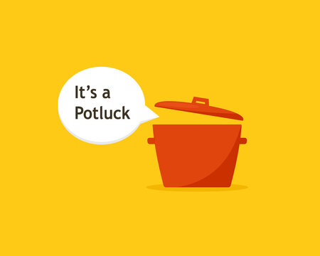 Potluck with speech bubble design image
