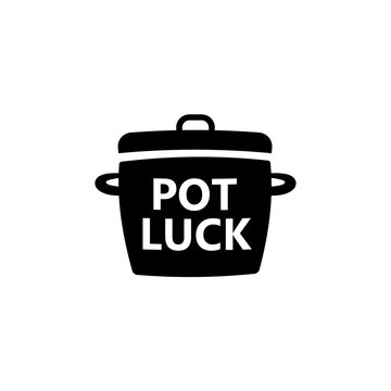 Potluck Party Silhouette Icon. Clipart Image Isolated On White Background