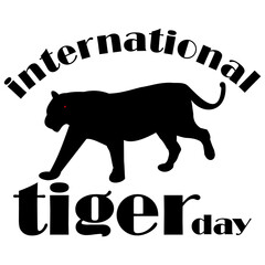 International Tiger day. Template for your design,  vector illustration.