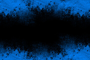 blue color powder and dust explosion isolated with black wide background. Illustration of colored background