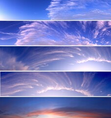 White & pink cirrus clouds 