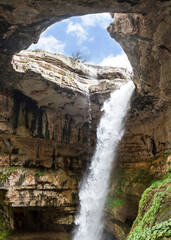 Baatara gorge waterfall and the natural bridges, Tannourine, Lebanon