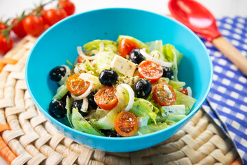 Greek salad with cherry tomatoes