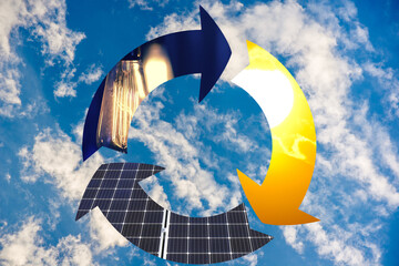 solar renewable clean energy - green photovoltaics renewable sustainable economy