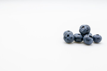 Collection of fress berry Blueberries isolated on white background