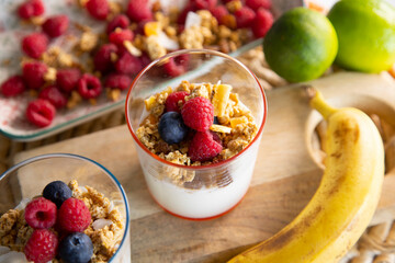 Yogurt with berries and muesli