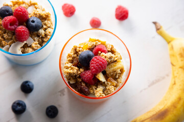 Yogurt with berries and muesli