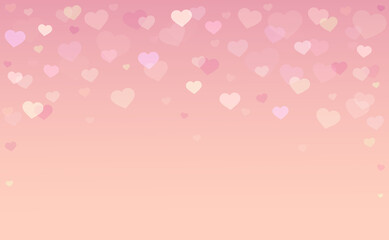 Beautiful background in pink shades with hearts. Valentine's Day. Romantic background. Scenery for the holiday of love. Vector illustration