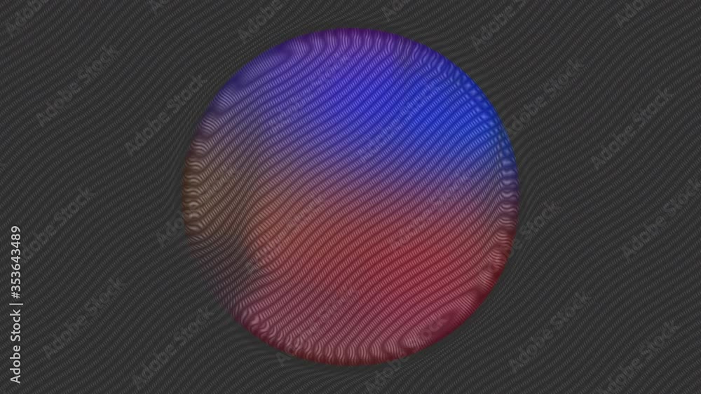 Poster circle gradient with noise lines waves rotation motion loop abstract background