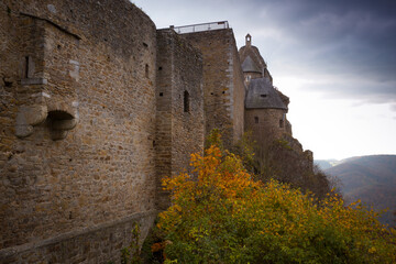 evening view of Aggstein castle ruins