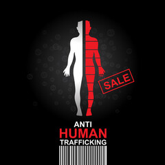 Stop Human Trafficking Vector Concept Human Sale.