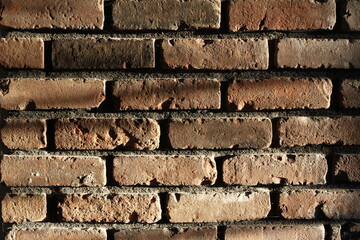 Brick Wall Weathered Old Bricks Sunlight Revealing Texture