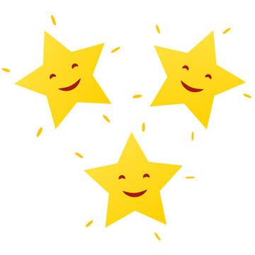 Happy emoji star with good job poster. Clipart image isolated on white background