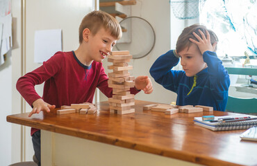 Boys Playing Games At Home Quarantine