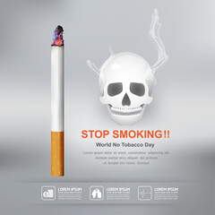 World No Tobacco Day Vector Concept Stop Smoking