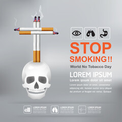 World No Tobacco Day Vector Concept Stop Smoking