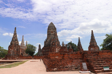 The ruins of Chaiwatthanaram Temple in Thailand. It was a royal temple complex during the Ayutthaya Period.