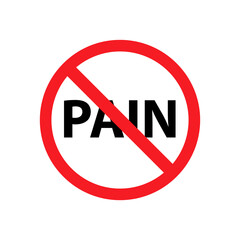 Stop pain no symbol. Clipart image isolated on white background
