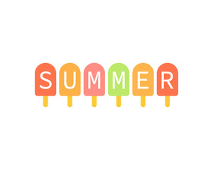 Summer popsicle poster icon. Clipart image isolated on white background