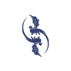 Obraz premium Dragon logo design vector. Icon Symbol. Template Illustration