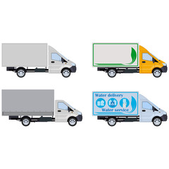 Truck, side view. Concept for delivery service. Vector illustration.