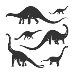 Set of Brontosaurus logo design vector. Icon Symbol. Template Illustration