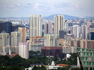 Fototapeta na wymiar High rise buildings at Singapore