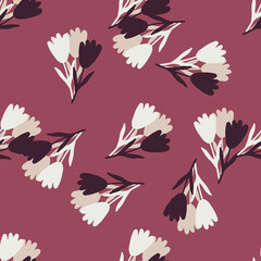 Fototapeta na wymiar Vintage floral endless wallpaper. Romantic flowers bouquet seamless pattern on pink background.