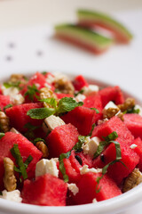 Watermelon, Feta Cheese and Walnut Salad