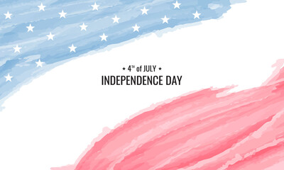 4th of July - Independence Day Background with Watercolor Style