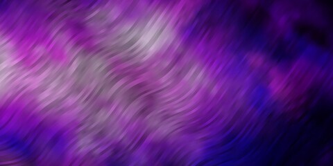 Dark Purple, Pink vector backdrop with bent lines. Illustration in abstract style with gradient curved.  Pattern for ads, commercials.