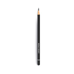 Mockup of top view one black pencil lying upright realistic style