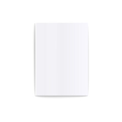Mockup of top view lying blank closed white soft cover magazine realistic style