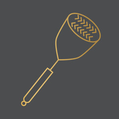 golden potato masher icon- vector illustration