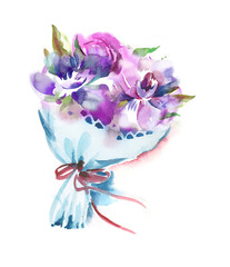 Bouquet. Watercolor Illustration.