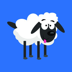 Cute cartoon sheep characters.vector illustration.isolated on white background